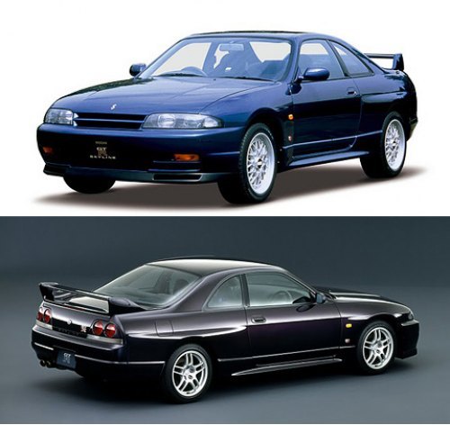 Выставочный GT-R R33 1993 года (вверху) не стеснялся своих реальных возможностей: заявленная отдача…