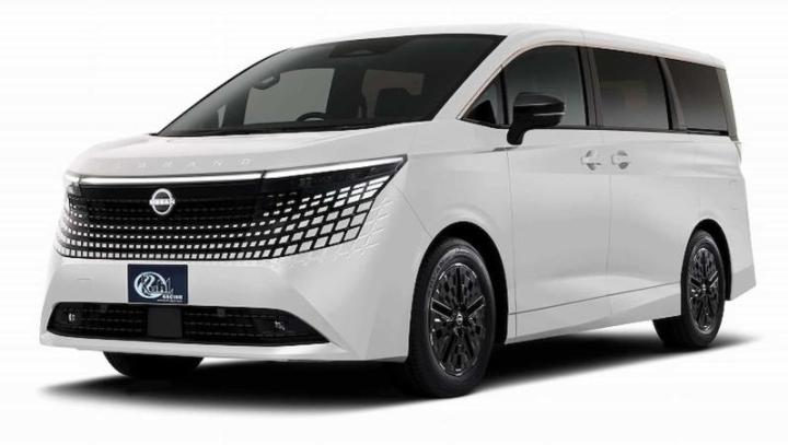 Рендер Nissan Elgrand в белом цвете кузова
