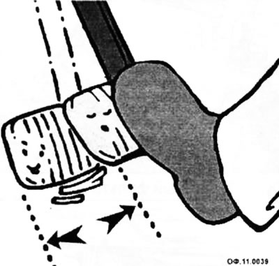 Калі педаль стаяначнага тормазу націскаецца з высілкам 196 Н (20 кг), праверце, што велічыня яе…