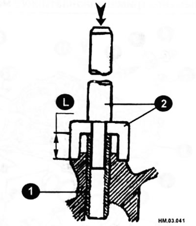 Увага: Замена ўтулак ажыццяўляецца на павялічаныя ўтулкі рамонтнага памеру. Перад усталёўкай утулак…