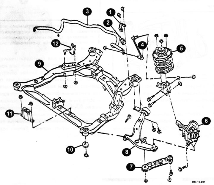 1 - хомут стабилизатора поперечной устойчивости; 2 - втулка стабилизатора поперечной устойчивости;…