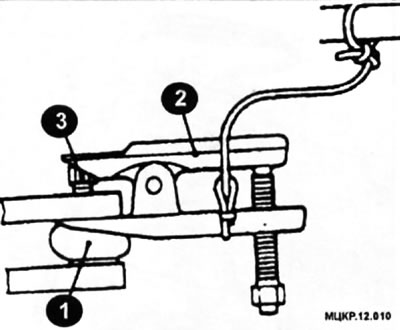 1 — тормозной диск; 2 — шплинт; 3 — гайка; 4 — ступица колеса; 5 — датчик ABS; 6 — поворотный…