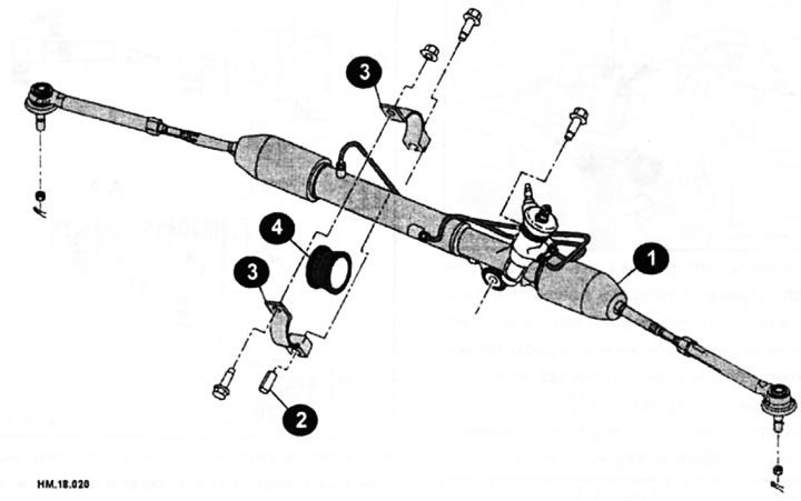 1 — рулевой механизм в сборе; 2 — втулка; 3 — кронштейн крепления рулевого механизма (рулевой…