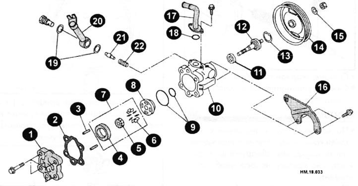 1 — задняя крышка; 2 — прокладка; 3 — стопорный штифт; 4 — кулачковая обойма; 5 — ротор; 6 —…