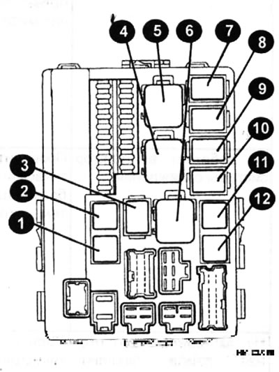 1 — реле кондиционера; 2 — реле топливного насоса; 3 — реле системы зажигания; 4 — реле вентилятора…