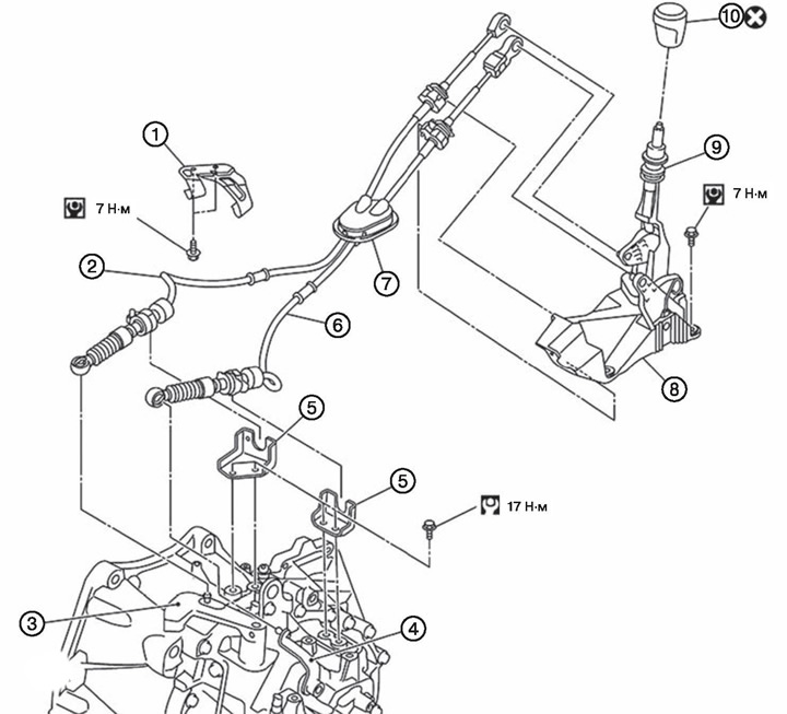 Как снять кпп ниссан кашкай j10 Gearbox Control Rods RS6F52A - Device (Nissan Qashqai 1 J10, 2006-2013) - "Trans