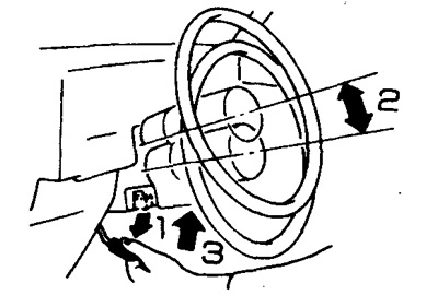 3. Зафіксуйце становішча рулявой калонкі, падняўшы рычаг.