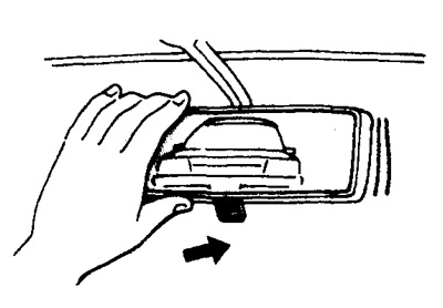 Паварочваючы люстэрка, абярыце аптымальнае становішча.