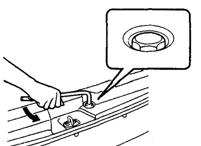 2. З дапамогай колавага ключа прыслабце ніт.