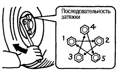 9. Затяните гайки за 2-3 прохода в последовательности, показанной на рисунке.