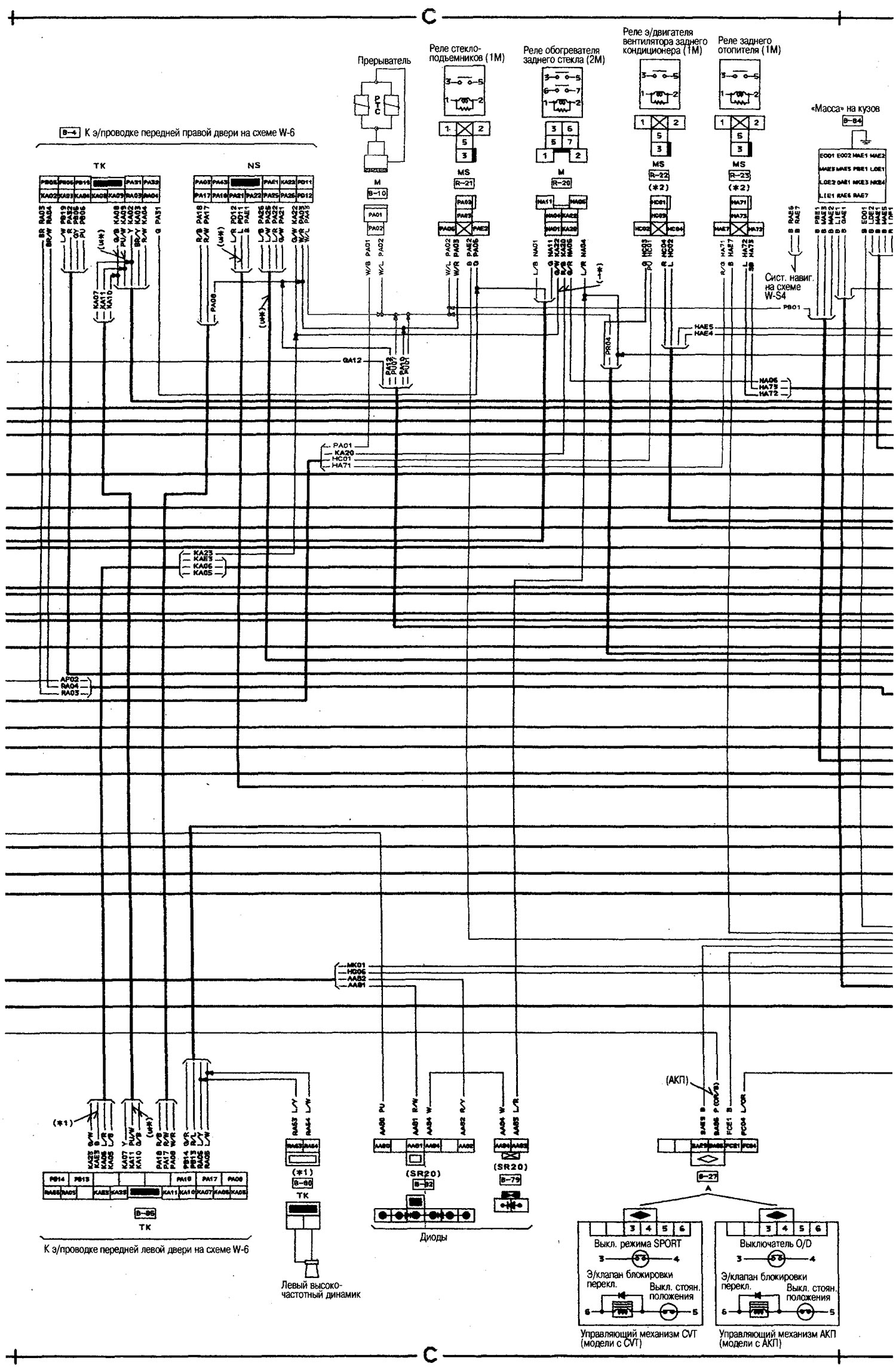 Где предохранители ниссан серена с26 Wiring diagram of the main wiring (Nissan Serena 2 C24, 1999-2005) - "Electrical