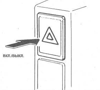 Аварыйная сігналізацыя ўключаецца націскам пальца, у выпадку змушанага прыпынку для папярэджання…