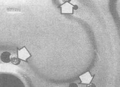 28.14В. Мантажныя ніты рухавіка, вокны перадпакояў дзверы з сервапрывадам шкла (адзначаны стрэлкамі)