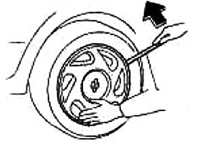 Выкарыстоўваючы прыдатную прыладу, зніміце дэкаратыўны каўпак, як паказана на малюнку. Можна…