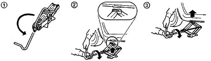 7. Адкруціце колавыя гайкі і зніміце кола з праколатай шынай.