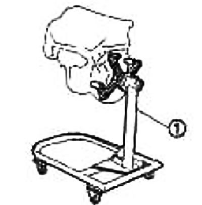 d. Падніміце рухавік лябёдкай і ўсталюеце на стэнд.