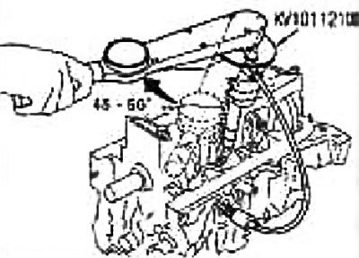 с. Давярніце 45-50° па гадзіннікавай стрэлцы (норма: 45°) (зацяжка на кут)