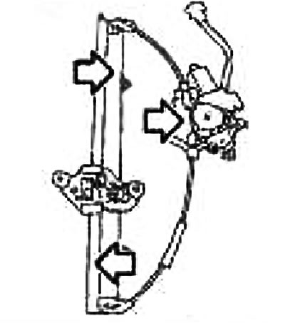 Кропкі нанясення змазкі (Nissan МР Special Grease No 2) паказаны на малюнку стрэлкамі.