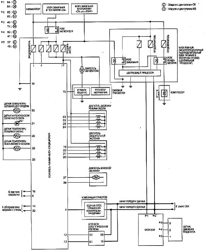 Система охлаждения — электросхема (Ниссан Ноут 1, Note E11, 2004-2013 ...