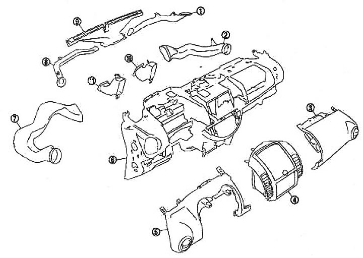 Как снять воздуховод ниссан альмера Air ducts and grilles - removal and installation (Nissan Note 1, Note E11, 2004-