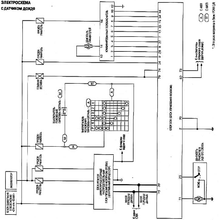Rear window wiper and washer — wiring diagram (Nissan Note 1, Note E11