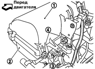 4. Nainštalujte novú filtračnú vložku do hornej časti čističa vzduchu (1), vložte 2 výstupky (3) na…
