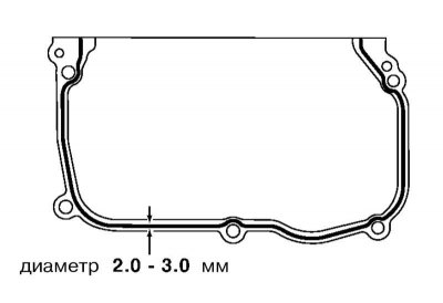 14. Вырабіце валік герметыка дыяметрам 2-3 мм на спалучаную паверхню перадпакоя вечка галоўкі…