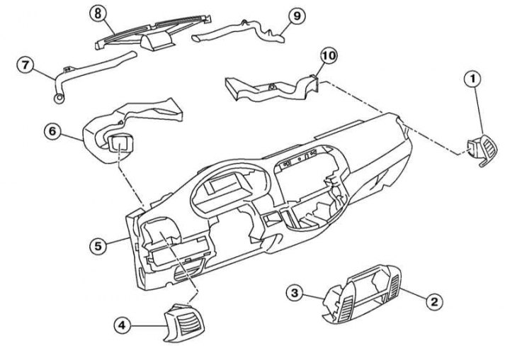 Как снять воздуховод ниссан альмера Removal and installation of air ducts and deflectors (Nissan Micra 3, Micra K12,