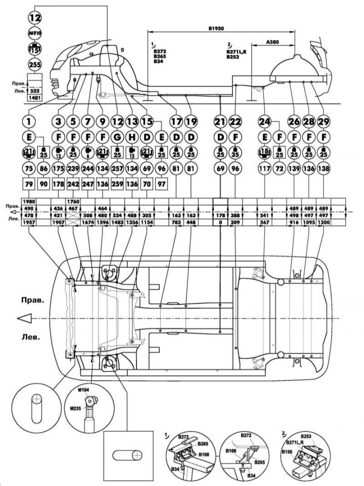 Tightening torques and body dimensions
