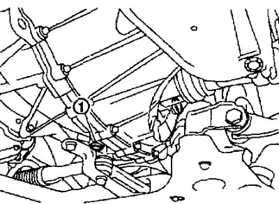 2. Заглушыце рухавік. Вывярніце корак (1) з зліўны адтуліны і зліце трансмісійны алей.