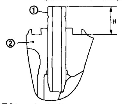 с. Запрессуйте направляющую втулку клапана (1) со стороны распредвала, руководствуясь размерами,…
