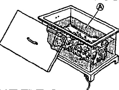 b. Нагрейте головку цилиндров до 110-130°C погрузив ее в горячее масло (А).