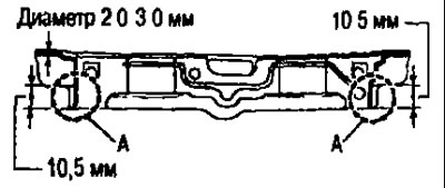 Внимание. После установки удалите выступивший герметик на участке «А».