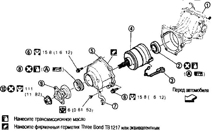 Motory MR20DE (manuálna prevodovka, CVT) a OR25DE (manuálna prevodovka) 1. Koncová zostava pohonu;…