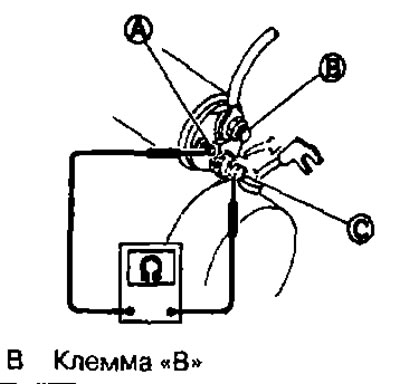 2. Skontrolujte kontinuitu [medzi svorkami «S» (A) a (C)].